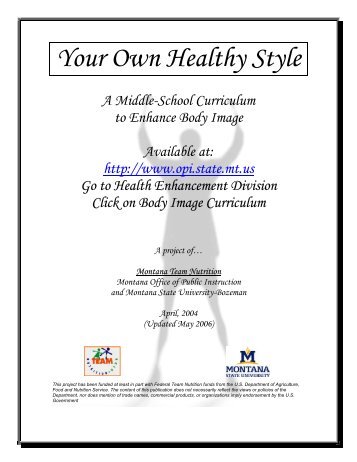 body image curriculum - Montana Office of Public Instruction