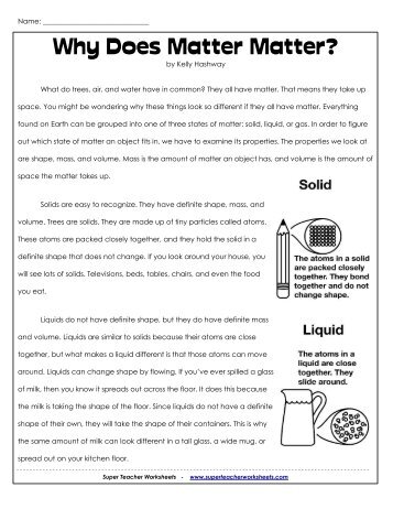 Why Does Matter Matter? - Century Life Science