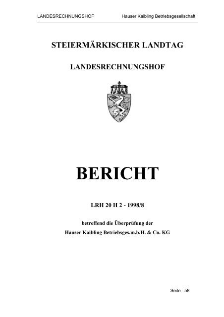 Hauserkaibling-BetriebsgmbH.pdf - beim Landesrechnungshof ...