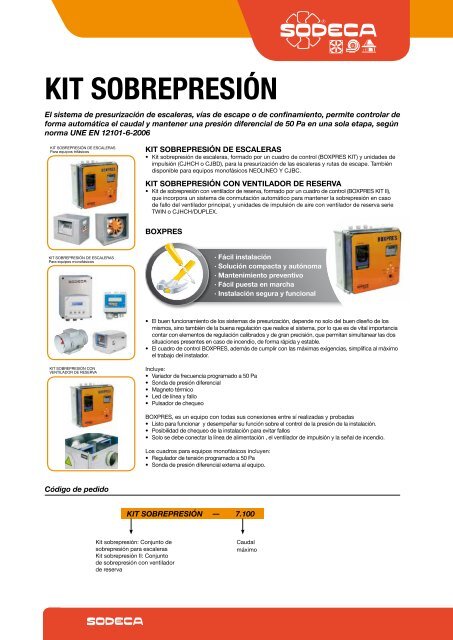 kit sobrepresiÃ³n - Sodeca