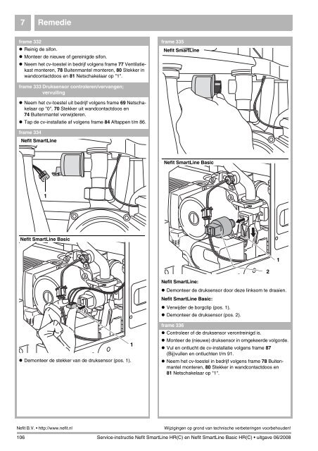 Service-instructie Nefit SmartLine (Basic) HR(C) - NL