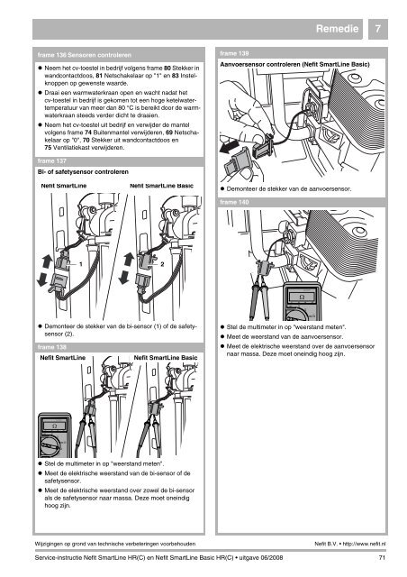 Service-instructie Nefit SmartLine (Basic) HR(C) - NL