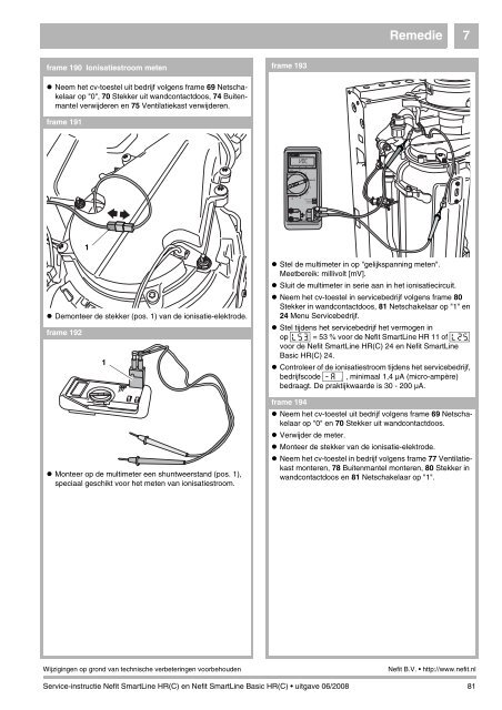 Service-instructie Nefit SmartLine (Basic) HR(C) - NL