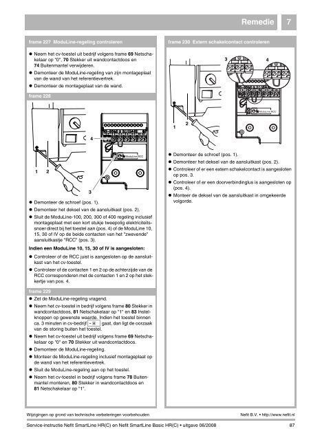 Service-instructie Nefit SmartLine (Basic) HR(C) - NL