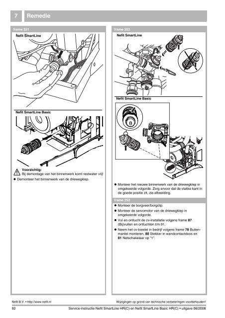 Service-instructie Nefit SmartLine (Basic) HR(C) - NL