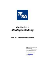 Bedienungsanleitung - TEKA GmbH