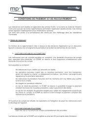 CONDITIONS DE PAIEMENT ET DE RECOUVREMENT