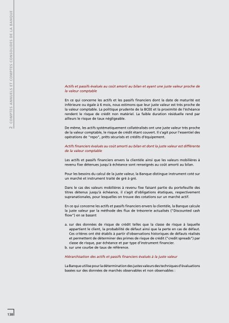 RAPPORTS ET BILAN 2012 157 e EXERCICE - BCEE