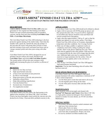 Certi-Shine Finish Coat Ultra AIM - Vexcon Chemicals