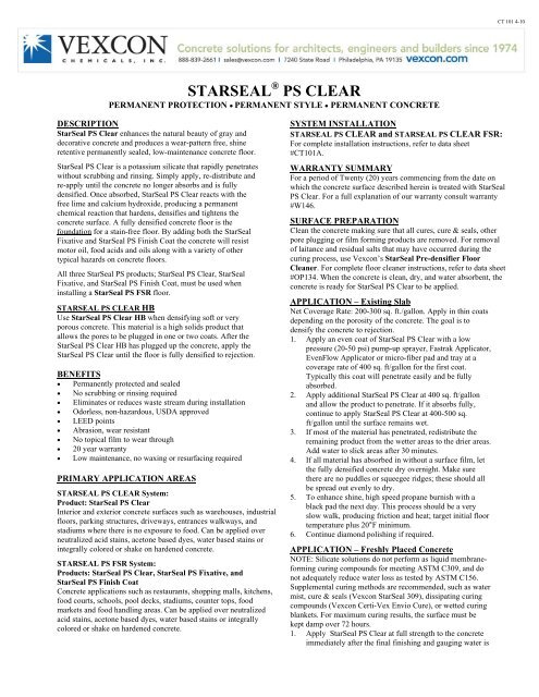 STARSEAL PS CLEAR - Vexcon Chemicals