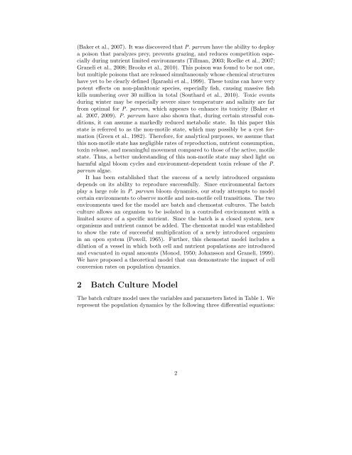 Resting Stages and the Population Dynamics of Harmful Algae in ...