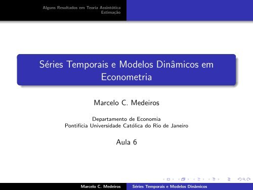 Séries Temporais e Modelos Dinâmicos em Econometria