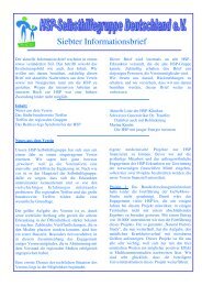 Siebter Informationsbrief - HSP-Selbsthilfegruppe Deutschland EV