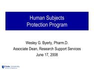 Human Research Protection Program [Dr. Wesley Byerly]
