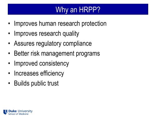 Human Research Protection Program [Dr. Wesley Byerly]