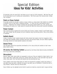 ideas for kids activities - Illinois State Dental Society