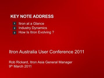 Key Note Address by Robert Rickard, GM Itron Asia