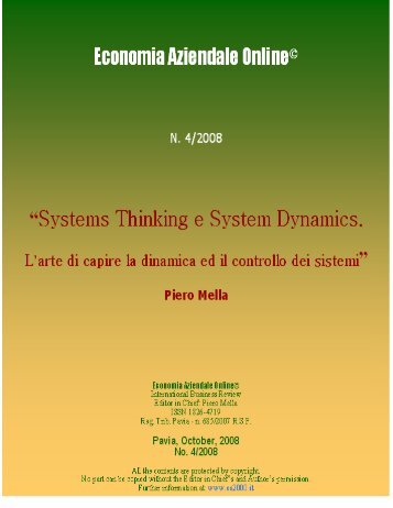 Systems Thinking e System Dynamics. L'arte di capire la dinamica ...