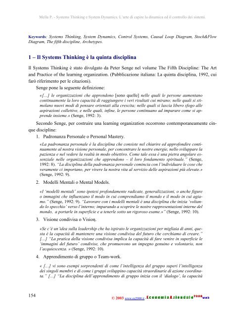 Systems Thinking e System Dynamics. L'arte di capire la dinamica ...