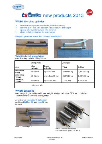 new products 2013 - TS-Modelltechnik