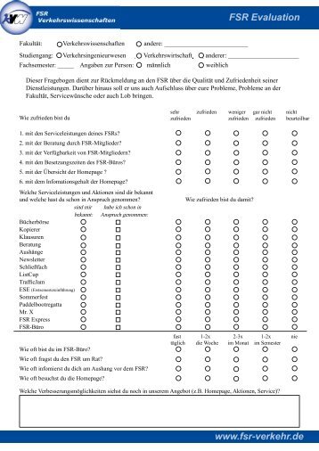 www.fsr-verkehr.de FSR Evaluation