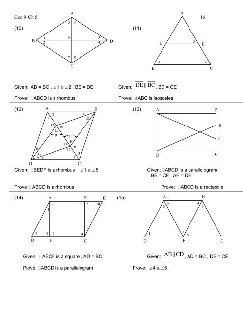 Geo 9 Ch 5 1 5.1 Quadrilaterals Parallelograms/Real World Visual ...