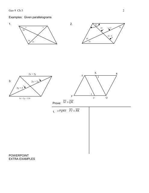 Geo 9 Ch 5 1 5.1 Quadrilaterals Parallelograms/Real World Visual ...