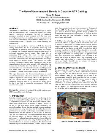 2007 - The Use of Unterminated Shields in Cords for UTP Cabling