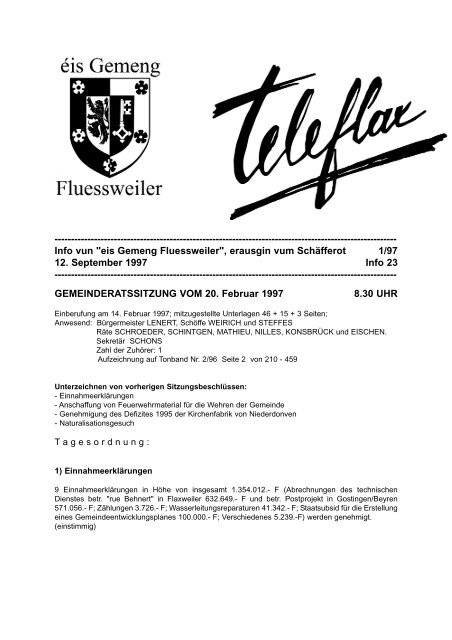 Info vun "eis Geme - Flaxweiler