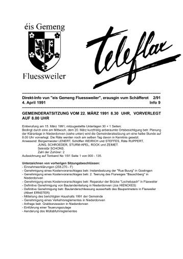 Direkt-Info vun "e - Flaxweiler