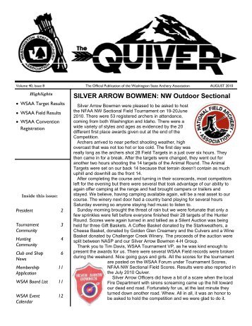 August 2010 Quiver - Washington State Archery Association