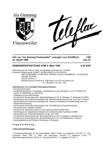 Info vun "eis Geme - Administration-communale-de-Flaxweiler