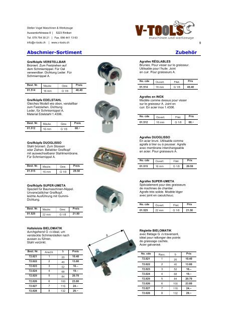 Abschmier-Sortiment - v-tools