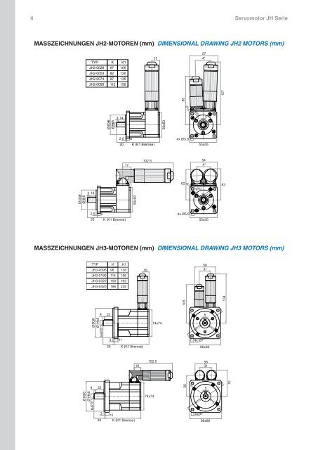 Servomotoren JH Serie Servo Motors JH Series - Esco Drives ...