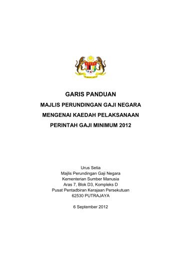 Garis Panduan Pelaksanaan Perintah Gaji Minimum 2012