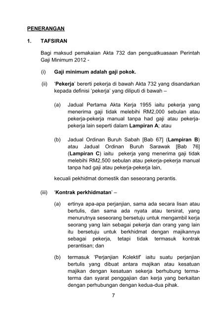 Garis Panduan Pelaksanaan Perintah Gaji Minimum 2012