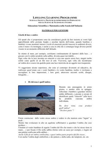 Giochi di Luce e Ombre - Quale Scienza Quale Educazione