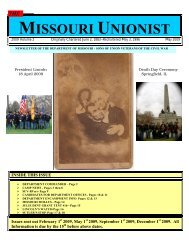 MISSOURI UNIONIST - Department of Missouri - SUVCW