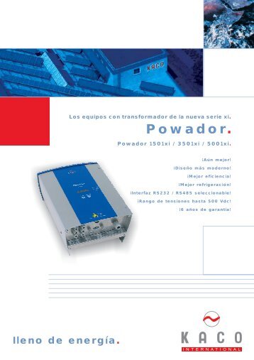 BroschÃ¼re Powador xi Serie sp... - Eurosol GmbH
