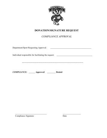 Athletic Memorabilia Donation and Signature Request Form