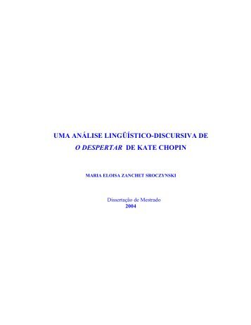 uma análise lingüístico-discursiva de o despertar de kate chopin