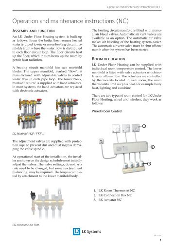 Operation and maintenance instructions (NC) - LK Systems AB