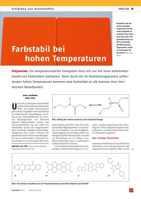 Farbstabil bei hohen Temperaturen - AF-COLOR