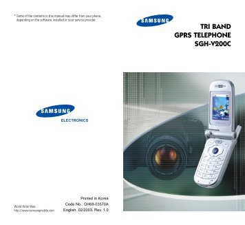 TRI BAND GPRS TELEPHONE SGH-V200C - O2