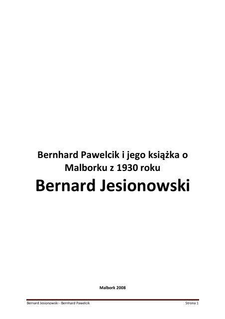 Bernard Jesionowski - Marienburg.pl