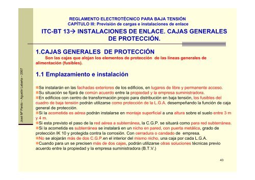 itc-bt 13â instalaciones de enlace. cajas generales de protecciÃ³n ...