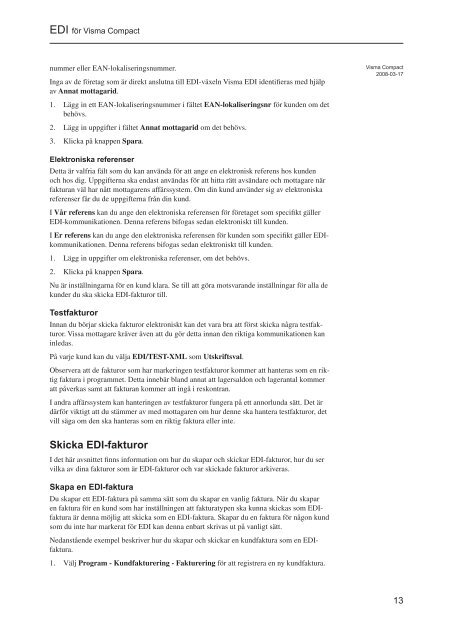 EDI för Visma Compact - Visma Spcs AB