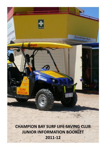 champion bay surf life saving club junior information booklet 2011-12