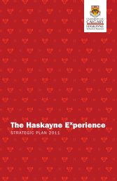 The Haskayne Experience - Haskayne School of Business