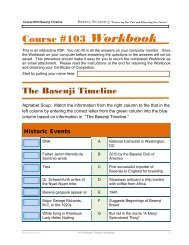 Course #103 Workbook - the Basenji Club of America